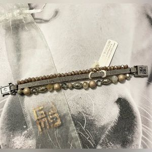 New Good Works leather & beaded bracelet